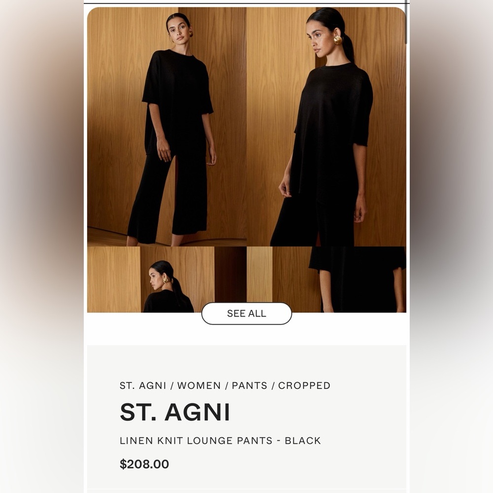 St agni lounge pants black NWT Medium M - Picture 5 of 9